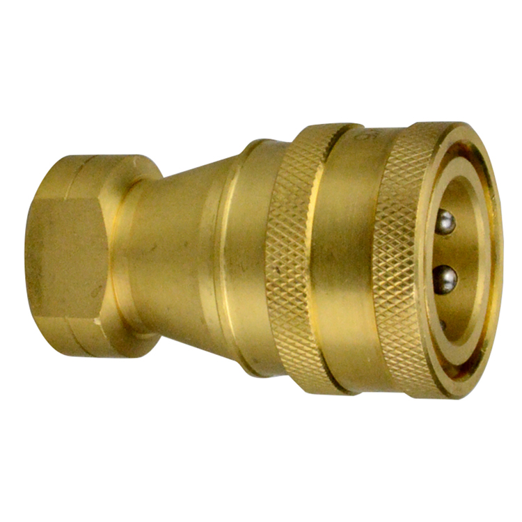 C101B-12 3/4" C100 SERIES ISO-B BRASS HYDRAULIC COUPLER WITH FEMALE PIPE (NPTF) THREAD