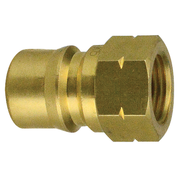 C102B-06 3/8" C100 SERIES ISO-B BRASS HYDRAULIC NIPPLE WITH FEMALE PIPE (NPTF) THREAD