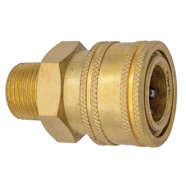 CST1B 1/8" BRASS STRAIGHT-THROUGH COUPLER WITH MALE PIPE (NPT) THREAD