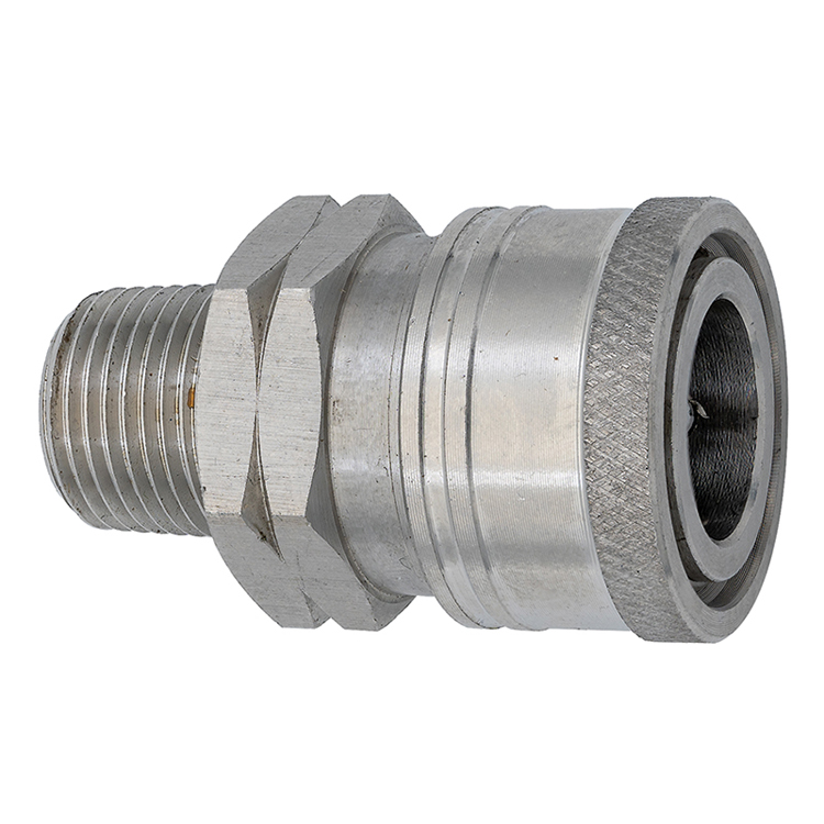 CST1SS 1/8" STAINLESS STEEL STRAIGHT-THROUGH COUPLER WITH MALE PIPE (NPT) THREAD