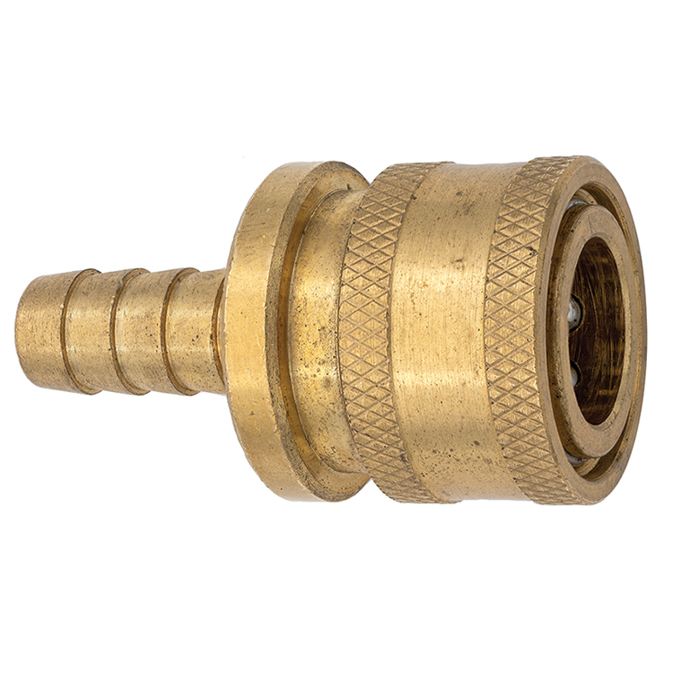 CSTH12B 1" BRASS STRAIGHT-THROUGH COUPLER WITH HOSE BARB