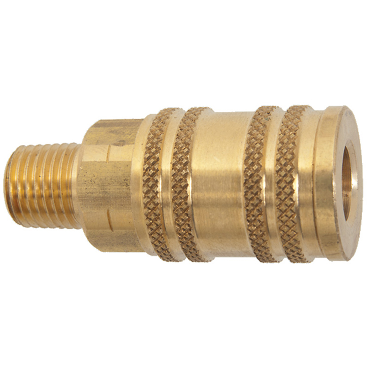 C35 3/8" AUTOMATIC NICKEL-PLATED BRASS ARO COUPLER WITH 3/8" MALE PIPE (NPT) THREAD