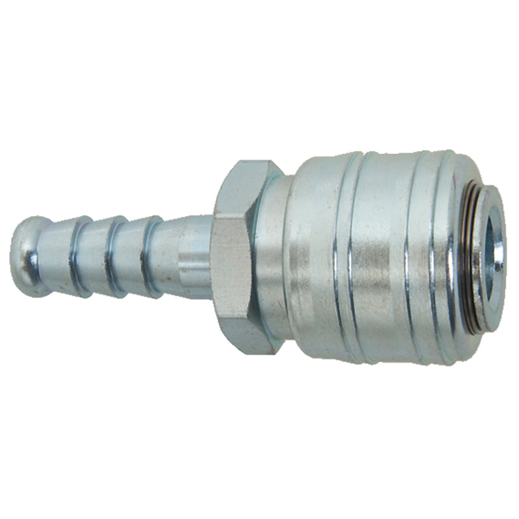 C38-42 1/4" AUTOMATIC NICKEL-PLATED BRASS ARO COUPLER WITH 1/4" HOSE BARB