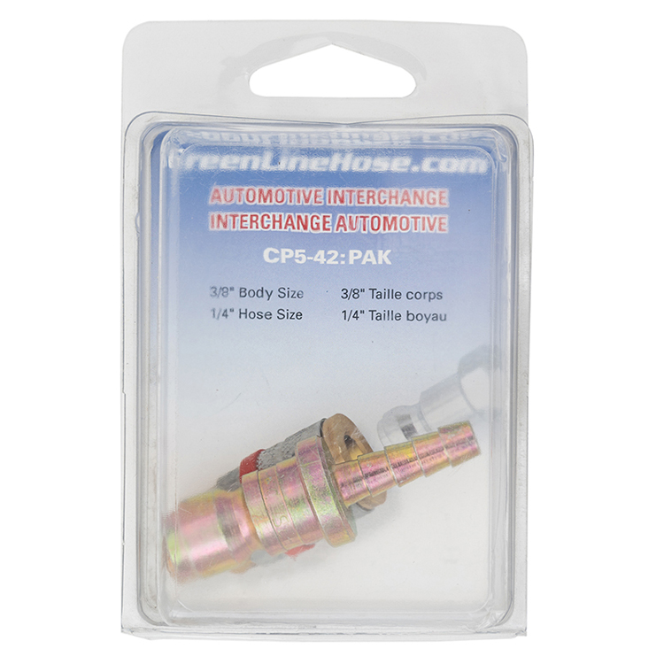 CP5-42:PAK RETAIL PACKAGED 3/8" AUTOMOTIVE NIPPLE WITH 1/4" HOSE BARB