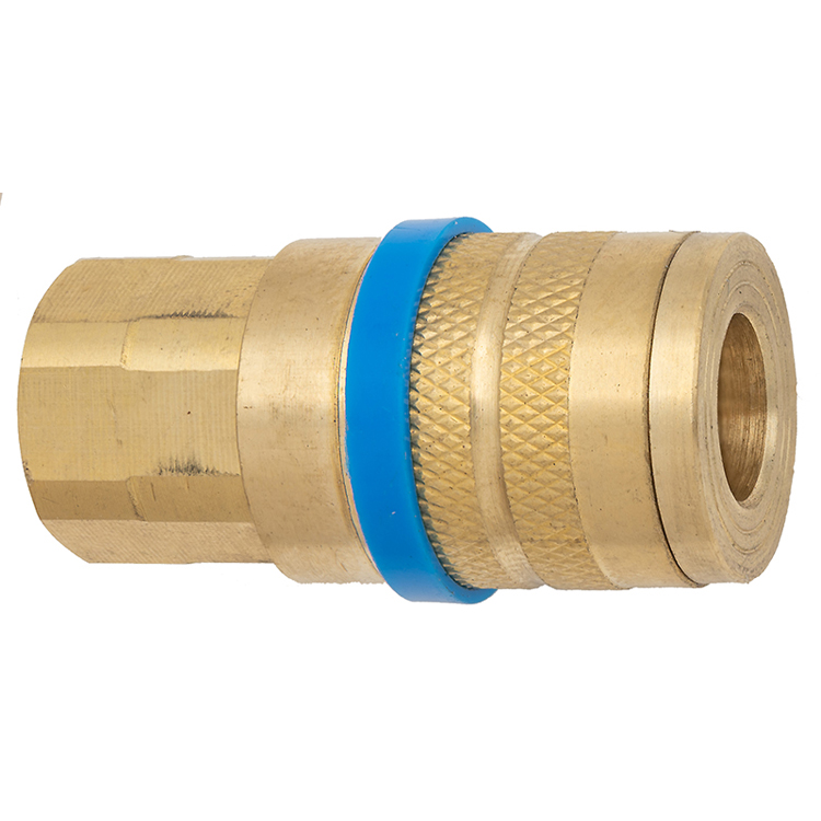 C20-23B 1/4" BRASS INDUSTRIAL COUPLER WITH 3/8" FEMALE PIPE (NPT) THREAD