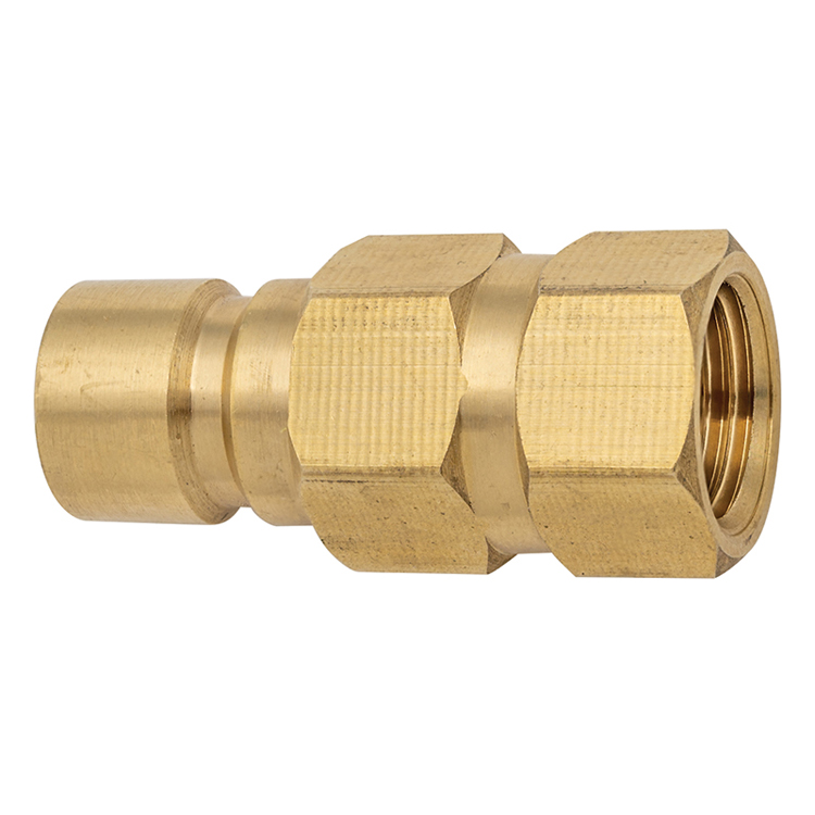 CBPN251F 1/4" NON-VALVED BRASS INJECTION MOLD NIPPLE WITH 1/8" FEMALE PIPE (NPT) THREAD