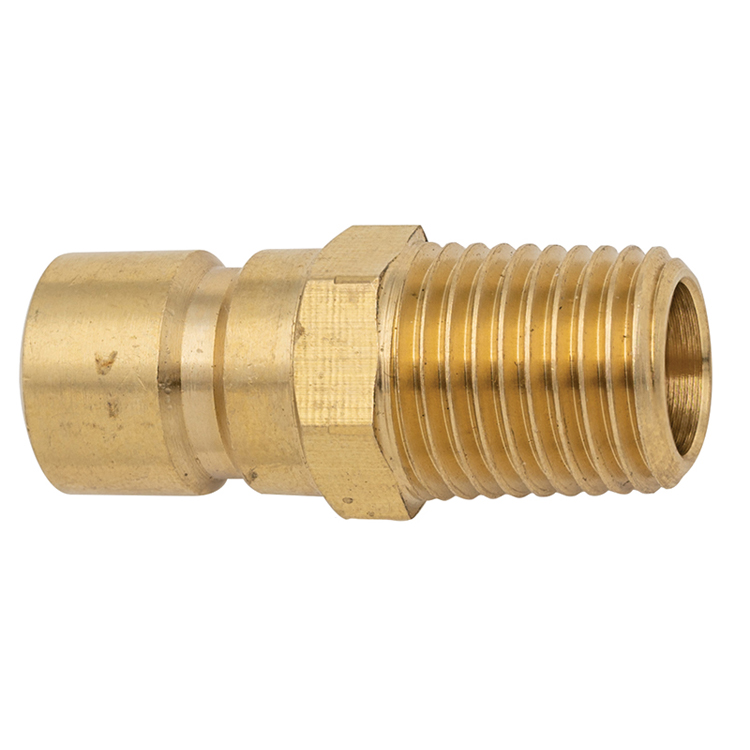 CBPN252 1/4" NON-VALVED BRASS INJECTION MOLD NIPPLE WITH 1/4" MALE PIPE (NPT) THREAD