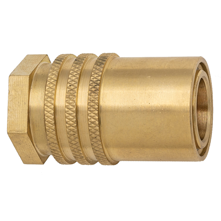 CPC300 3/8" NON-VALVED BRASS INJECTION MOLD COUPLER WITH 3/8" FEMALE PIPE (NPT) THREAD