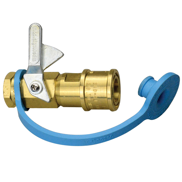 C632HPBV-04 1/4" HIGH PRESSURE CSA APPROVED PROPANE/NATURAL GAS COUPLER WITH FEMALE PIPE (NPT) THREAD & BALL VALVE