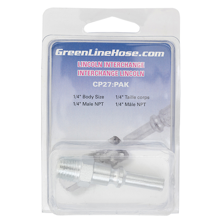 CP27:PAK RETAIL PACKAGED 1/4" LINCOLN NIPPLE WITH 1/4" MALE PIPE (NPT) THREAD