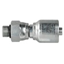 4211X-04-04 1/4" NON-SKIVE CRIMP COUPLING WITH 7/16-20 LIVE MALE SWIVEL O-RING BOSS THREAD