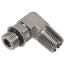 1196-04-04 7/16-20 MALE O-RING BOSS TO 1/4" MALE PIPE (NPTF) 90° ELBOW