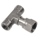 93T96-04-04 9/16-18 MALE O-RING FACE SEAL X 1/4" MALE PIPE (NPTF) BRANCH TEE