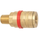 C1B 1/4" AUTOMOTIVE COUPLER WITH 1/4" MALE PIPE (NPT) THREAD & BRASS VALVE