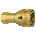 C101BL-04 1/4" C100 SERIES ISO-B BRASS HYDRAULIC LOCKING SLEEVE COUPLER WITH FEMALE PIPE (NPTF) THREAD