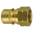 C102B-02 1/8" C100 SERIES ISO-B BRASS HYDRAULIC NIPPLE WITH FEMALE PIPE (NPTF) THREAD