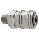 C37 1/4" AUTOMATIC NICKEL-PLATED BRASS ARO COUPLER WITH 1/4" MALE PIPE (NPT) THREAD