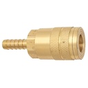 C20-42B 1/4" BRASS INDUSTRIAL COUPLER WITH 1/4" HOSE BARB