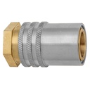 CPC300V 3/8" VALVED BRASS INJECTION MOLD COUPLER WITH 1/4" FEMALE PIPE (NPT) THREAD